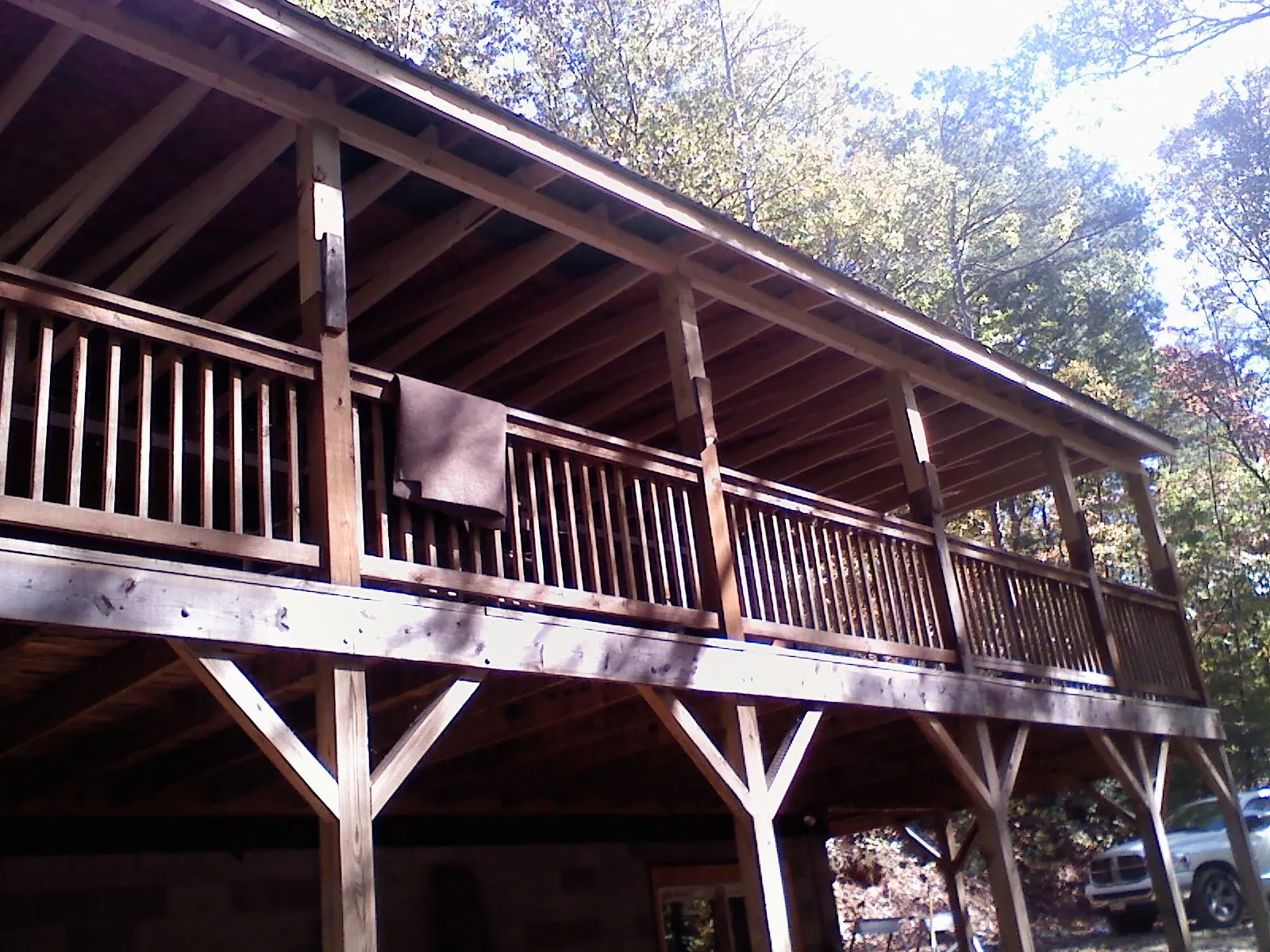 Timber framing under a new elevated porch and deck — Roof Leak Repair in Slidell by Roofing Brothers